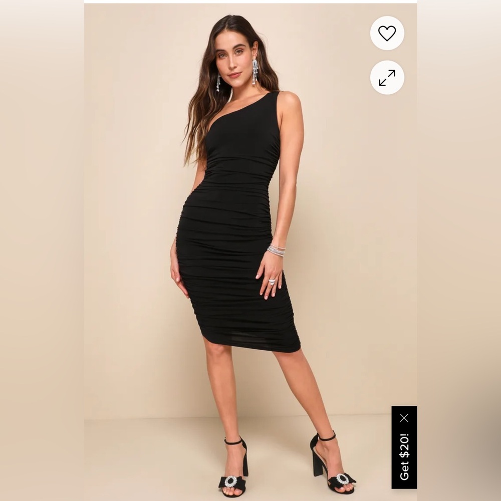 Lulu's Black One-Shoulder Dress